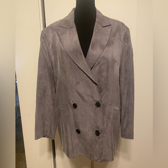 NWOT ALLSAINTS GREY 
Elle Double-Breasted Blazer BOXY FIT - Picture 8 of 16